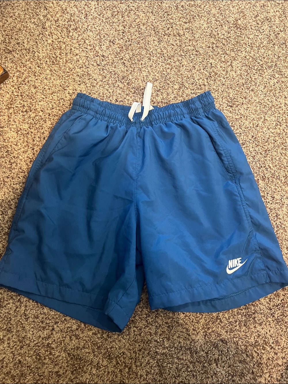 Nike Royal Blue Men's Athletic Shorts with White Drawstring 6 inch inseam